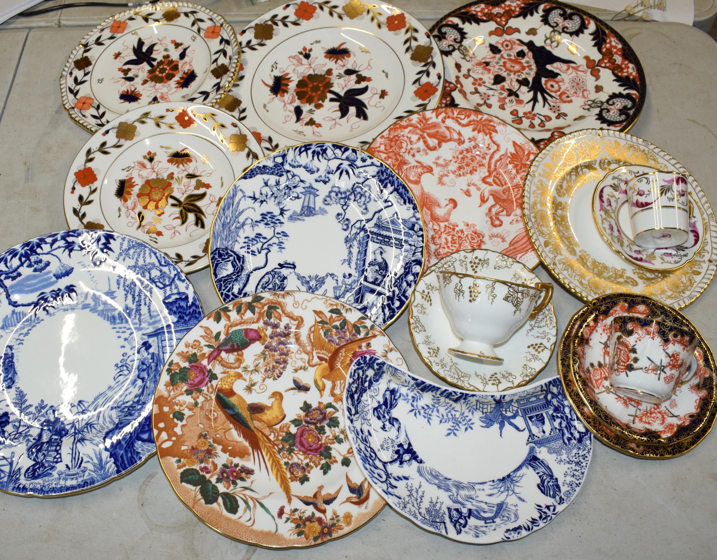 Royal Crown Derby plates and similar to include patterns such as Mikado, Vine, Olde Avesbury and