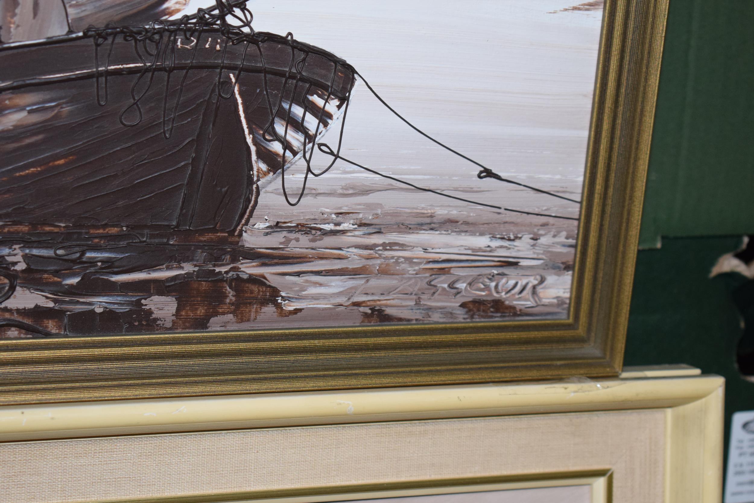 Passeur: a pair of oil paintings, both signed to bottom right of artwork, of maritime scenes, with - Image 3 of 6