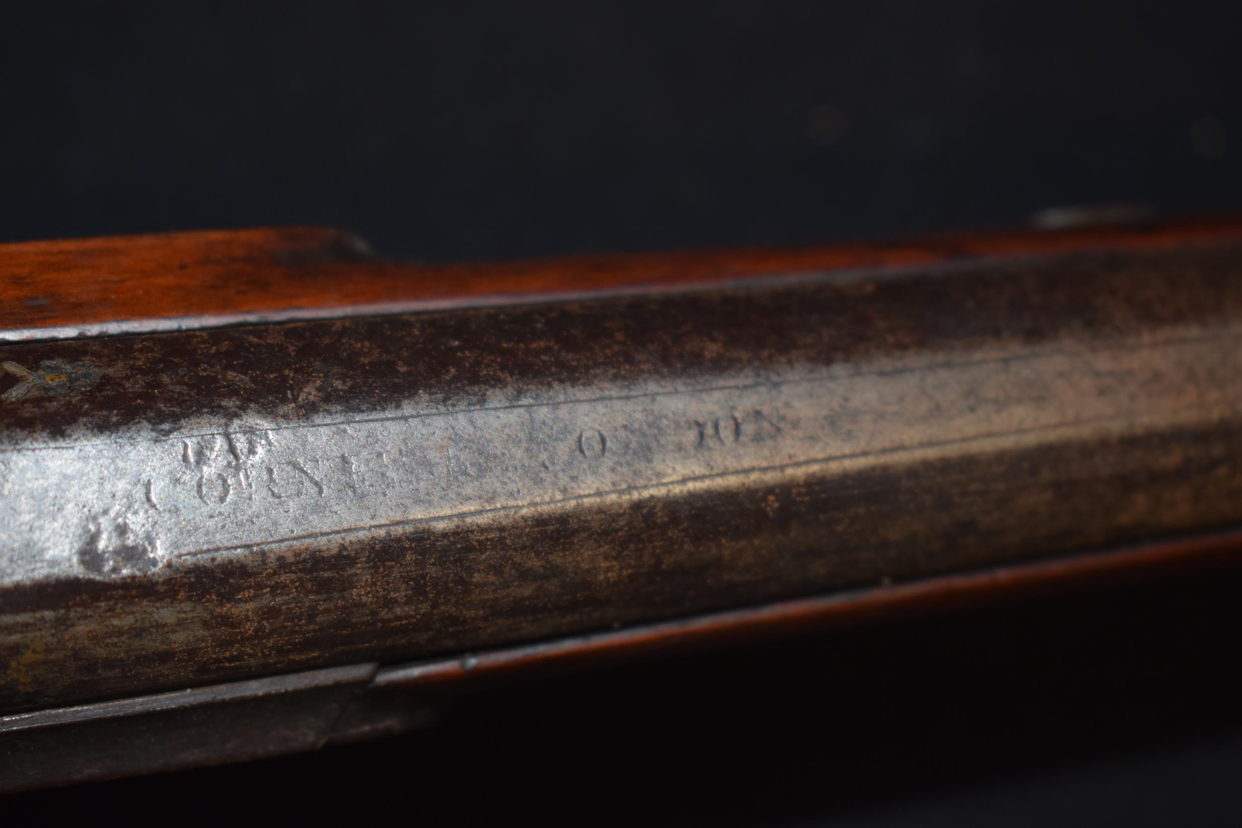 Heylen's of Cornhill London musket with wooden stock, 87cm long barrel, 129cm long, marked 'Cornhill - Image 4 of 17