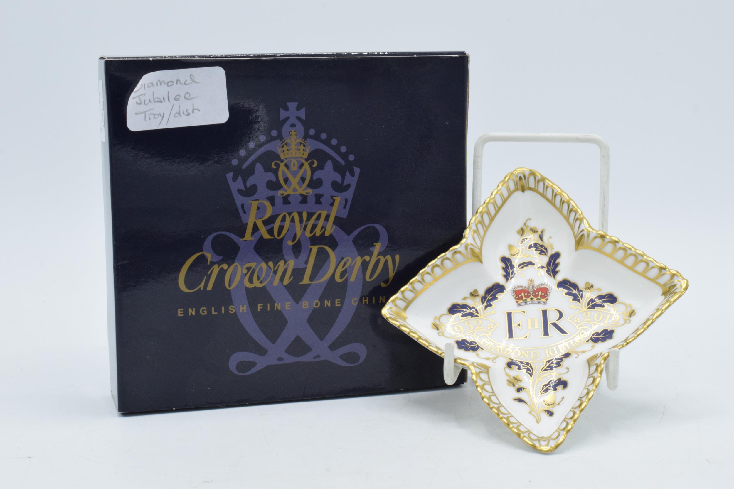 Royal Crown Derby star shaped pin tray decorated to celebrate the Diamond Jubilee of H. M. Queen