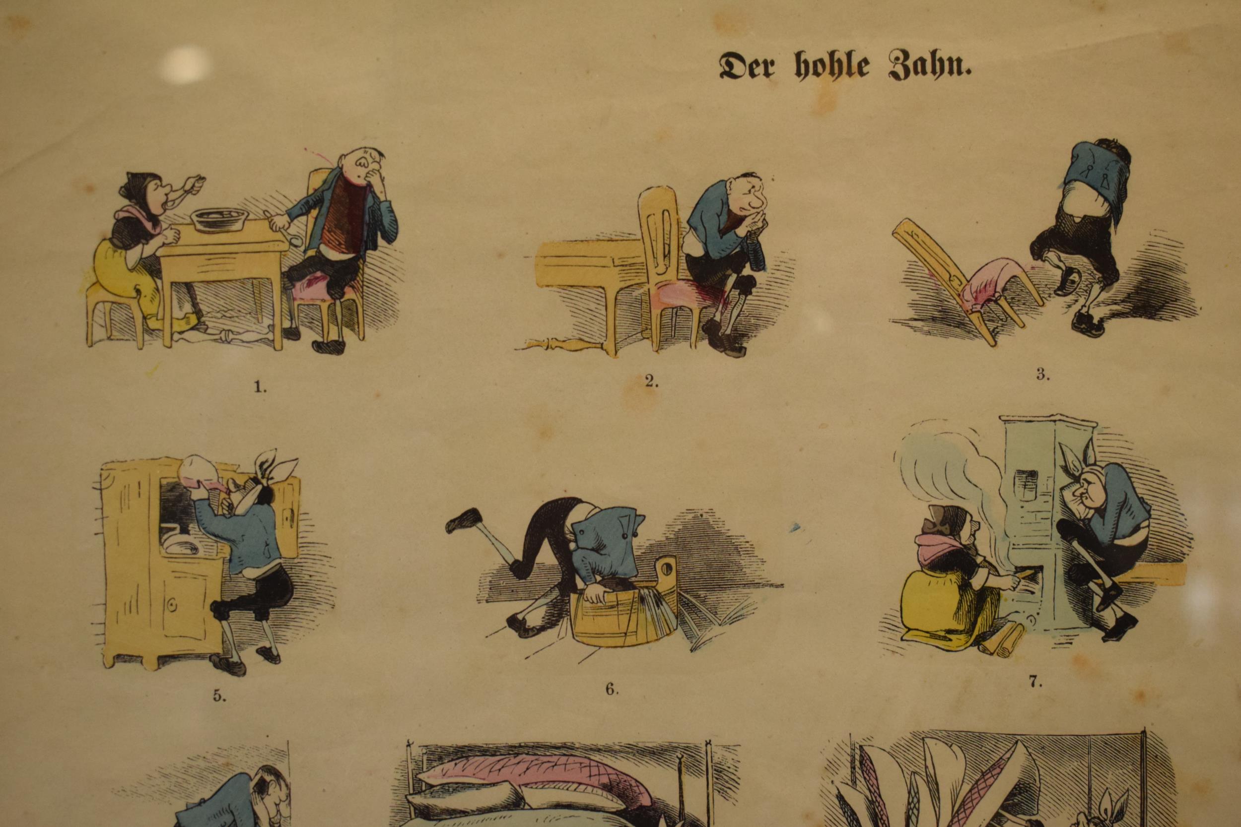 19th century German satirical cartoon 'Nro. 330 Der Hohle Zahn (The Hollow Tooth)' by Braun & - Image 4 of 6