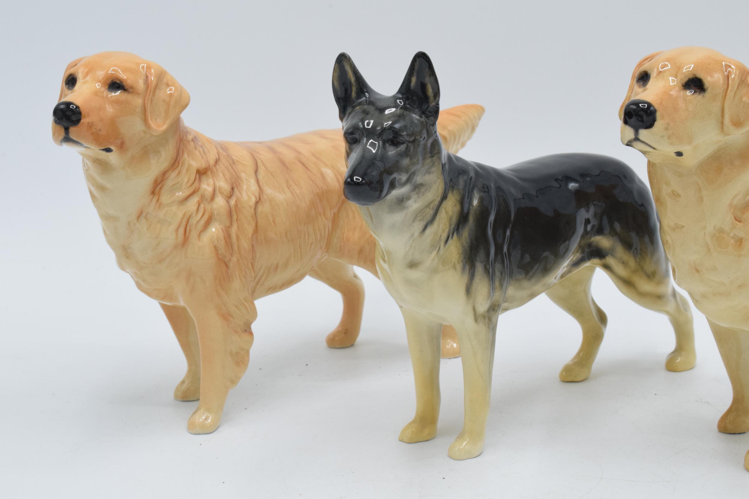 Beswick large dogs to include 2 Golden Retrievers and an Alsatian together with Border Fine Arts - Image 4 of 4