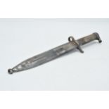 Unusual early 20th century steel bayonet / dagger with metal scabbard and screw tightener /