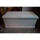 Vintage painted pine blanket box / chest, 79x40x33.