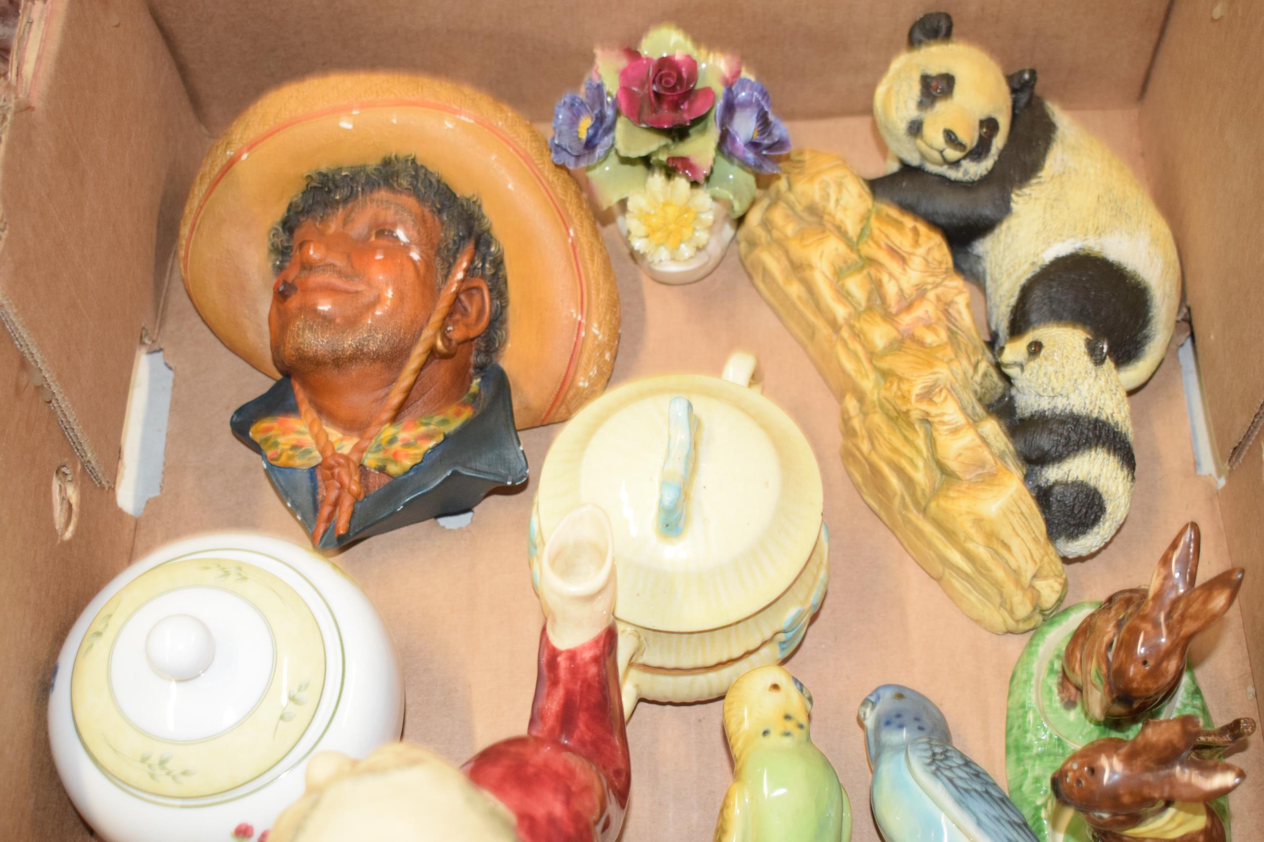 A mixed collection of items to include Bossons wall plaques, Lladro style figures, Carlton Ware, - Image 3 of 11