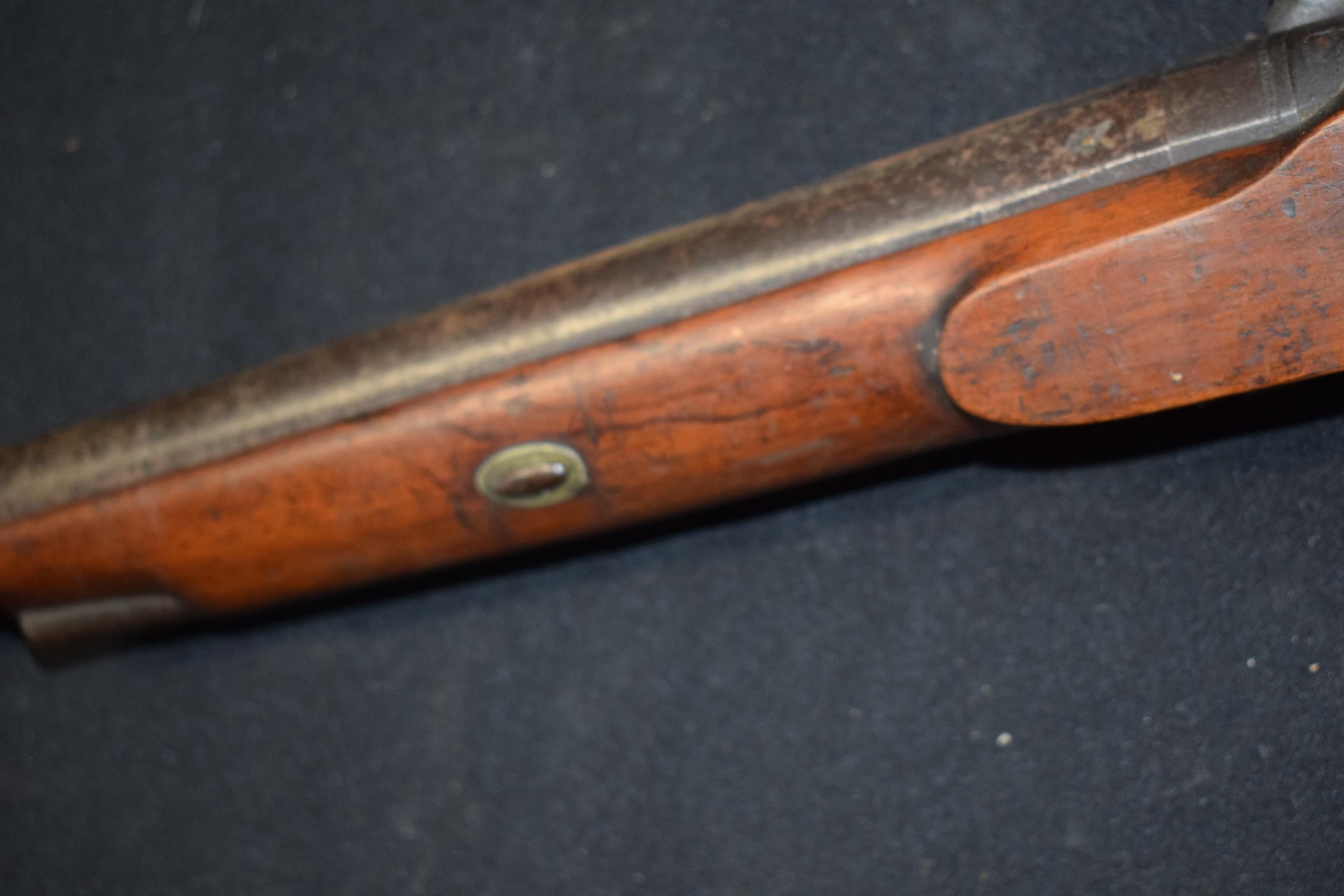 Heylen's of Cornhill London musket with wooden stock, 87cm long barrel, 129cm long, marked 'Cornhill - Image 14 of 17