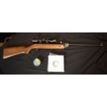 Cometa Air Rifle .22. Made in Spain. With scope mounts and targets. Length 99cm. In good working