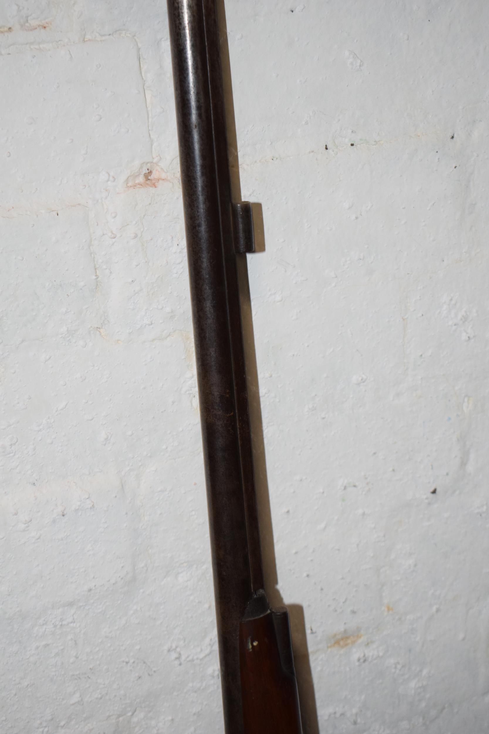 Heylen's of Cornhill London musket with wooden stock, 87cm long barrel, 129cm long, marked 'Cornhill - Image 12 of 17