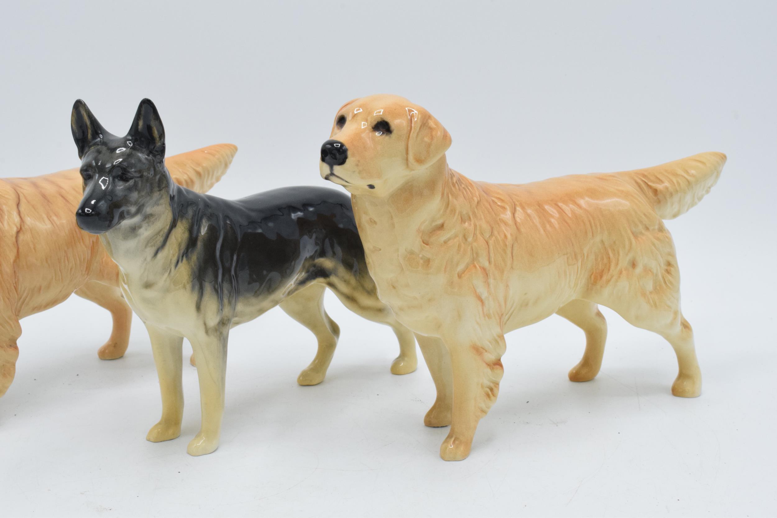 Beswick large dogs to include 2 Golden Retrievers and an Alsatian together with Border Fine Arts - Image 3 of 4