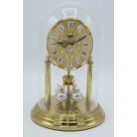 Modern Acctim Quartz Anniversary clock under dome, 22cm tall. Collection only.
