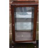 1930s display cabinet with glazed doors and sides with cabriole-style legs, 110x60x30cm. Lock is