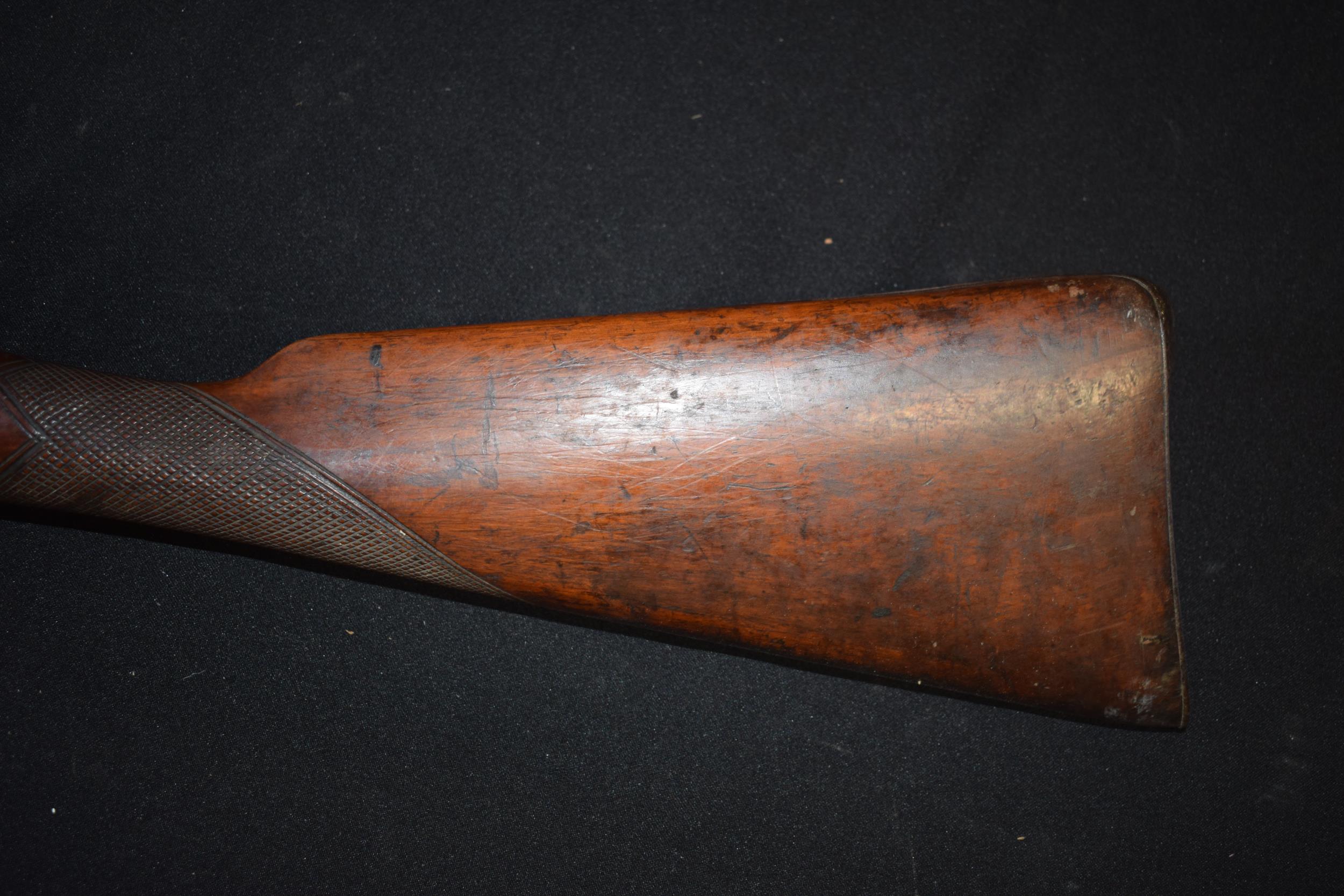 Heylen's of Cornhill London musket with wooden stock, 87cm long barrel, 129cm long, marked 'Cornhill - Image 16 of 17
