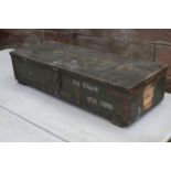 Vintage military wooden crate, 99x32x22cm. Missing handles. Collection only.