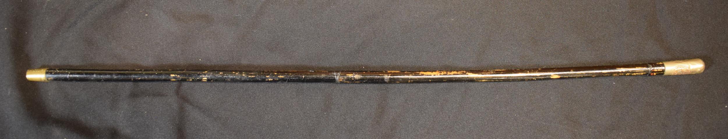 King's Royal Rifle Corps Cadet's swagger stick. Length 68cm. In used condition showing signs of - Image 2 of 6