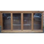 Quality large late 20th century oak display cabinet with glazed doors and 2 stepped shelves with