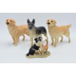 Beswick large dogs to include 2 Golden Retrievers and an Alsatian together with Border Fine Arts