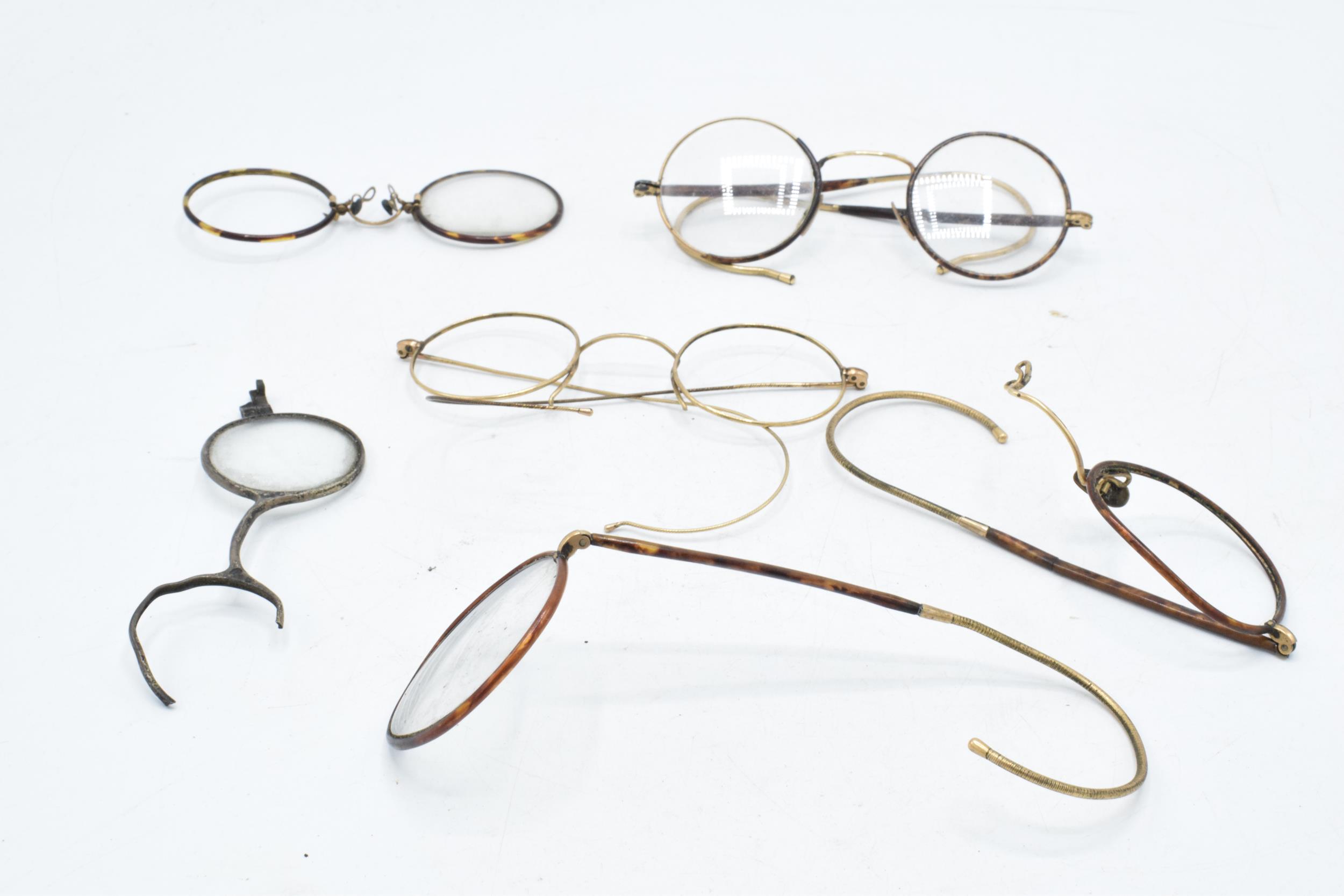 A collection of rolled gold and metal spectacles (all af or missing glass).