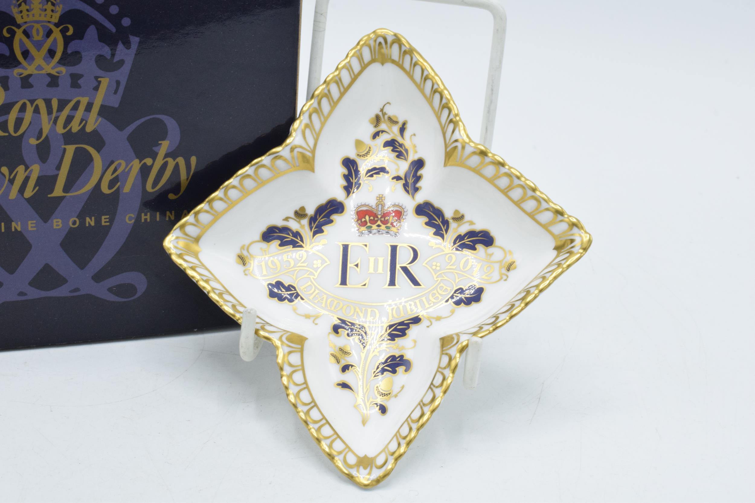 Royal Crown Derby star shaped pin tray decorated to celebrate the Diamond Jubilee of H. M. Queen - Image 2 of 3