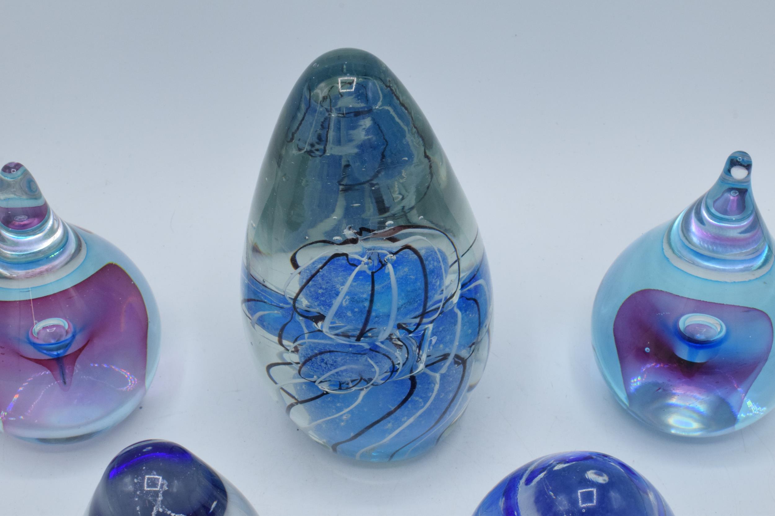 A collection of 6 heavy glass paperweights of varying forms and colours, tallest 18cm (6). - Image 4 of 4