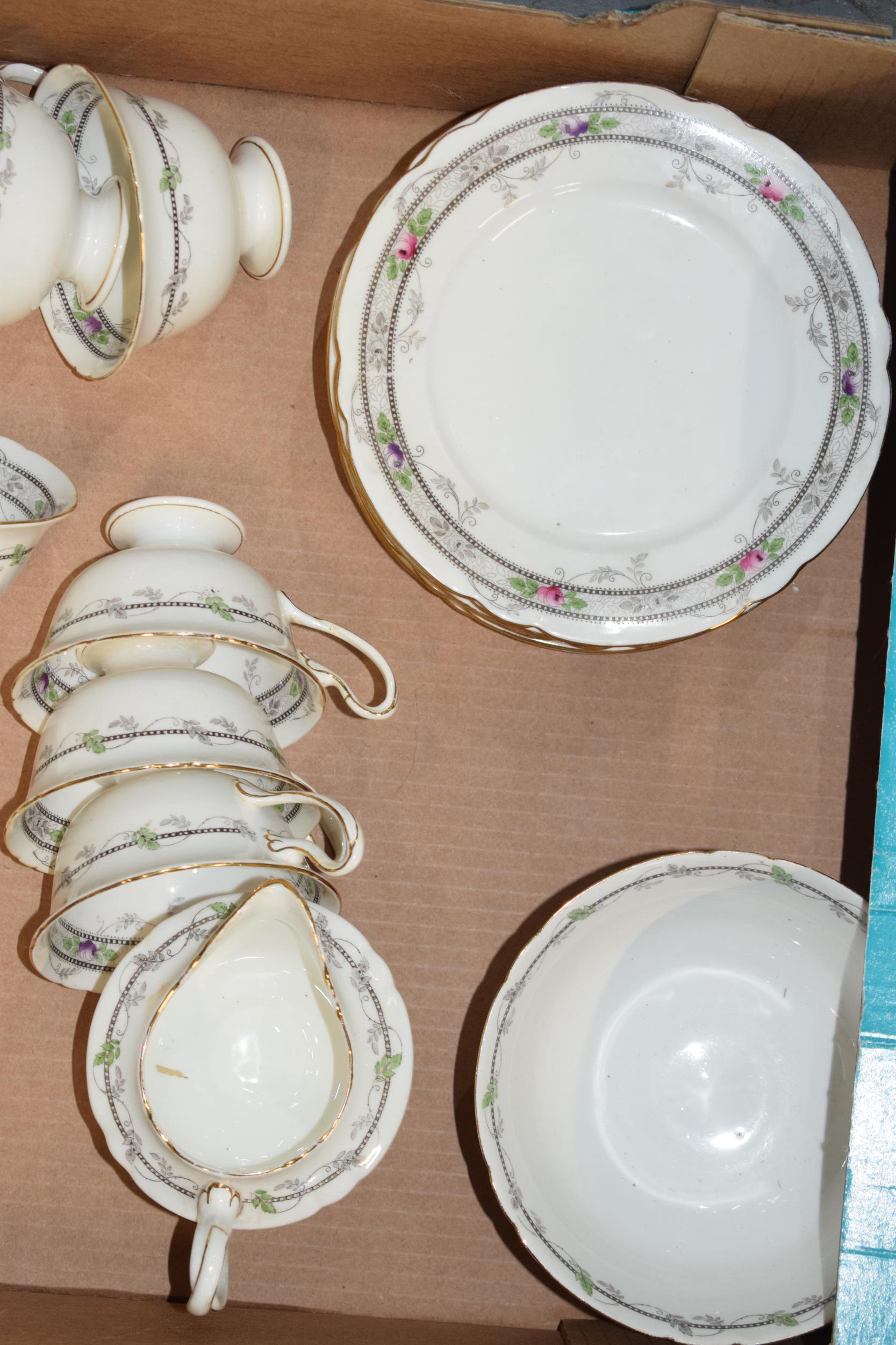 Shelley tea ware in the Rose and Bead pattern 10775 to include 8 trios, 4 spare side plates and - Image 2 of 5
