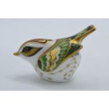 Royal Crown Derby paperweight Firecrest with gold stopper. In good condition with no obvious