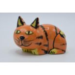 Lorna Bailey pottery model 'Ginger The Cat', 10.5cm long, with Old Ellgreave backstamp. In good