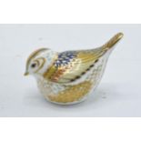 Royal Crown Derby paperweight, Collectors Guild Exclusive Firecrest, gold stopper. In good condition