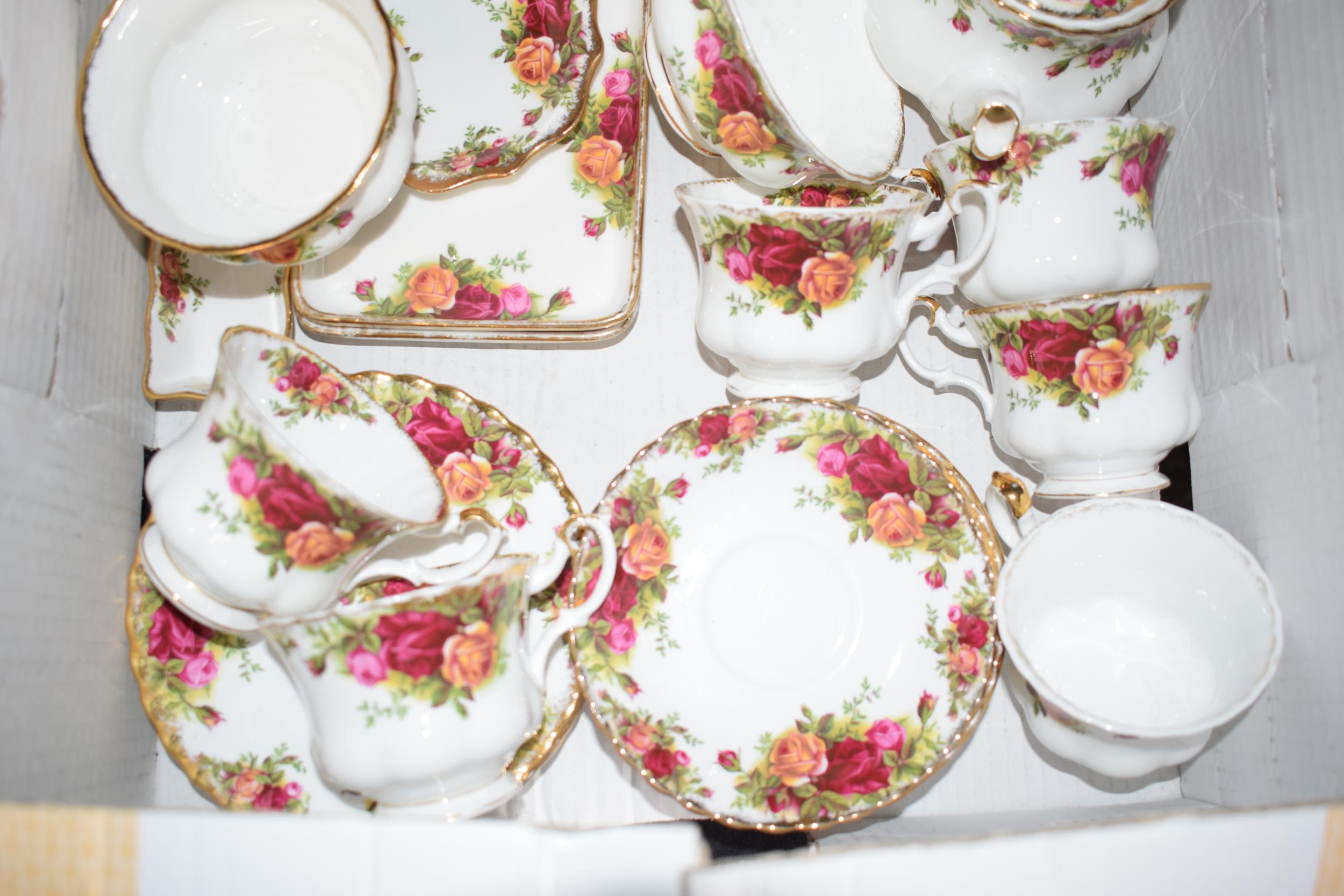 Royal Albert Old Country Roses to include a small teapot, a coffee pot, cups, saucers, side plates - Image 4 of 4