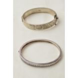 Silver bangle, Birmingham 1987 and a silver and paste set bangle, 46.9 grams (2).