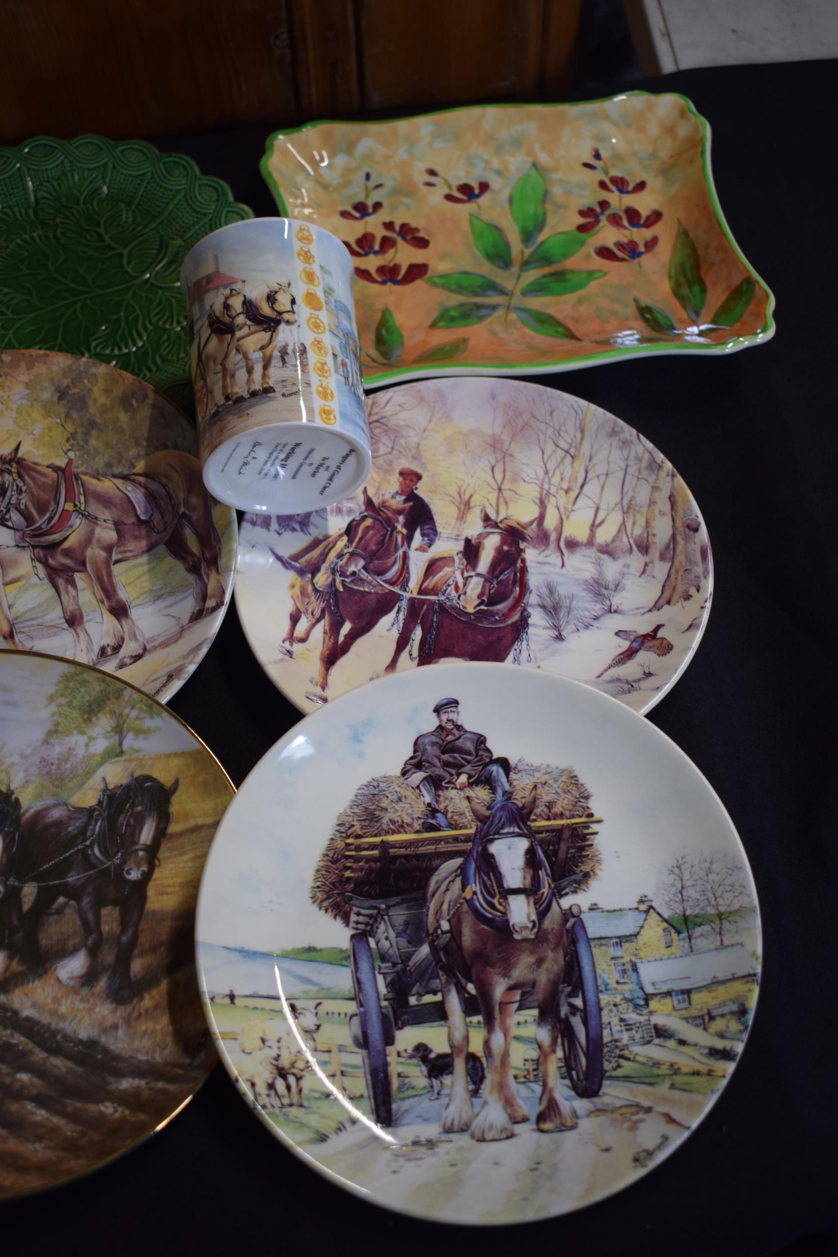 Pottery to include Danbury Mint Working Horses plates and mugs, Royal Doulton and others. Mostly - Image 4 of 4