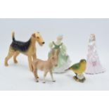 Beswick to include a matte donkey foal, a matte Greenfinch and an Airedale Terrier together with