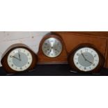 Inlaid Edwardian mantle clock together with 2 later Smiths mantle clocks (3).