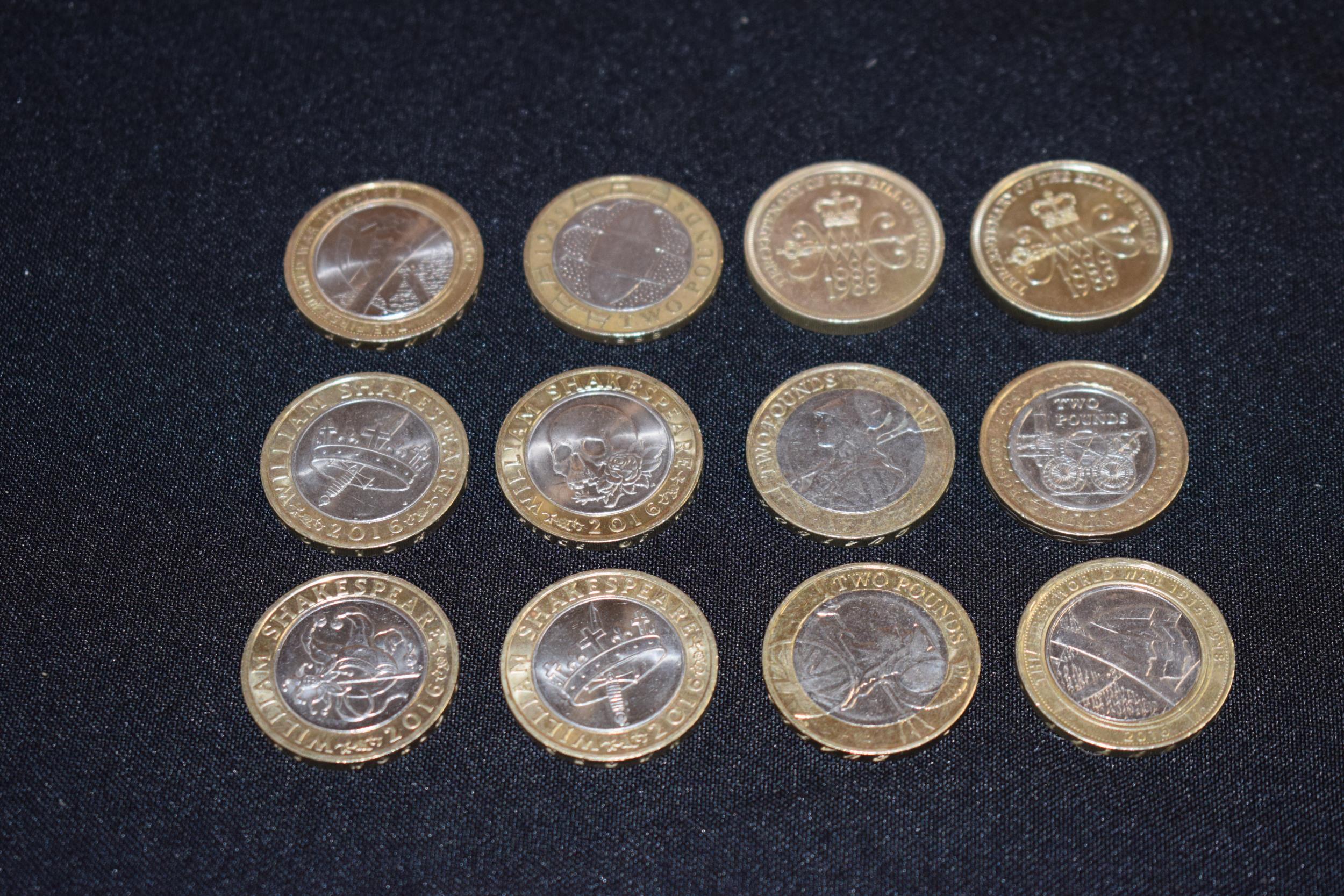 A collection of UK £2 coins to include William Shakespeare examples, Industrial Progress and old £ - Image 5 of 5