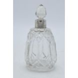 Silver and glass perfume bottle, Birmingham 1937, BBs Ltd, 11cm tall. Displays well with some