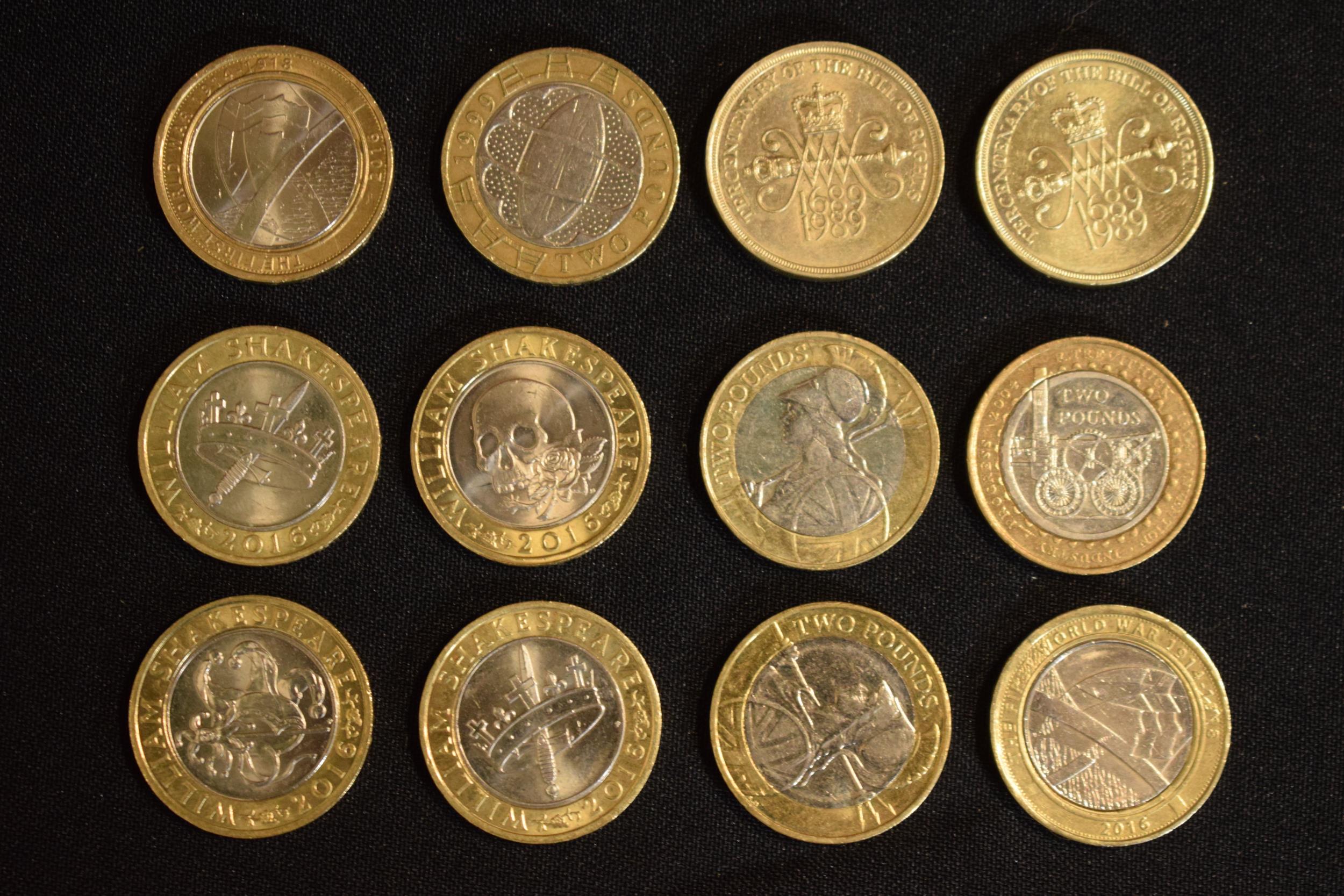 A collection of UK £2 coins to include William Shakespeare examples, Industrial Progress and old £ - Image 2 of 5