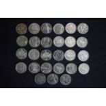 A collection of UK 10 pence coins with designs to fronts to include Falkland Islands, Angel of the