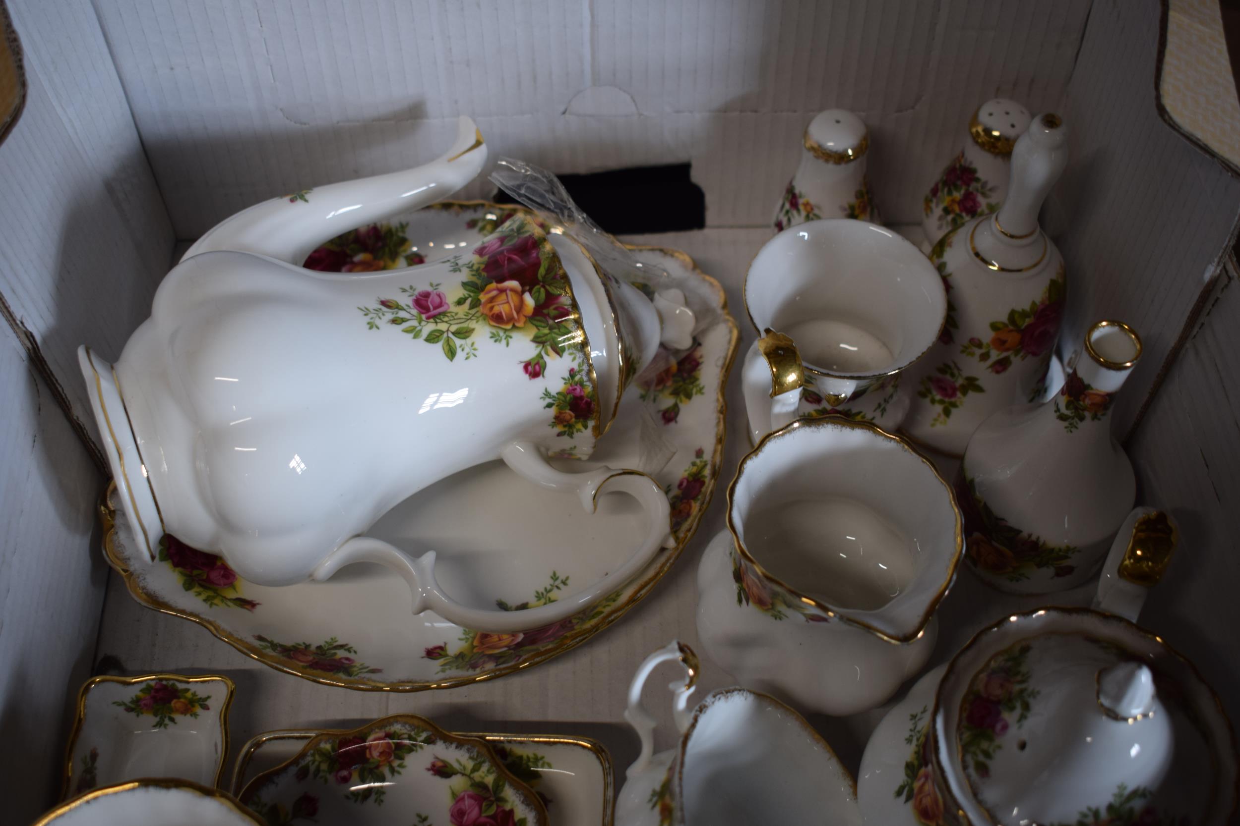 Royal Albert Old Country Roses to include a small teapot, a coffee pot, cups, saucers, side plates - Image 2 of 4