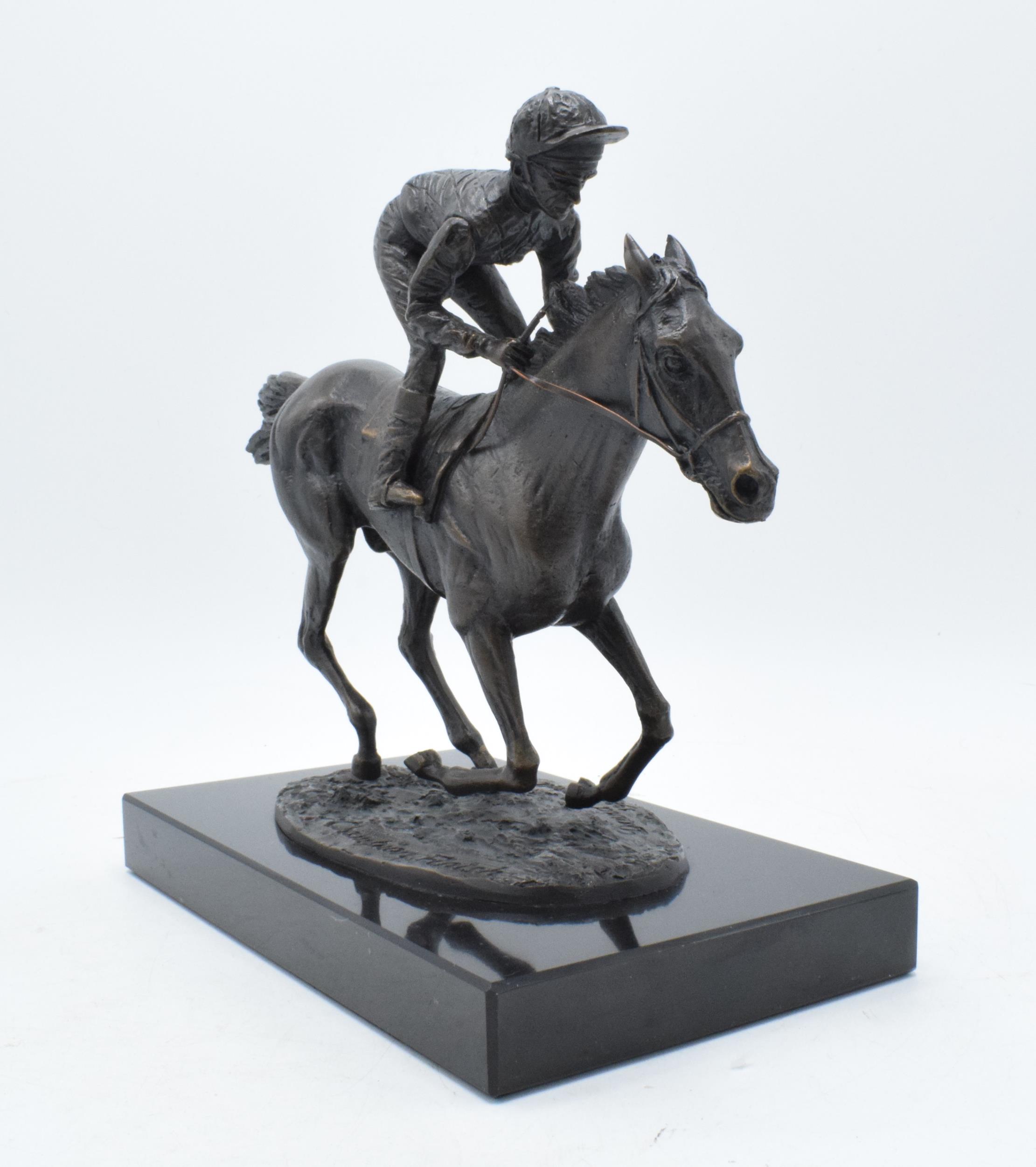 A bronze statue of "Champion Finish"showing Lester Piggott on Nijinsky modelled by David Cornell - Image 2 of 4