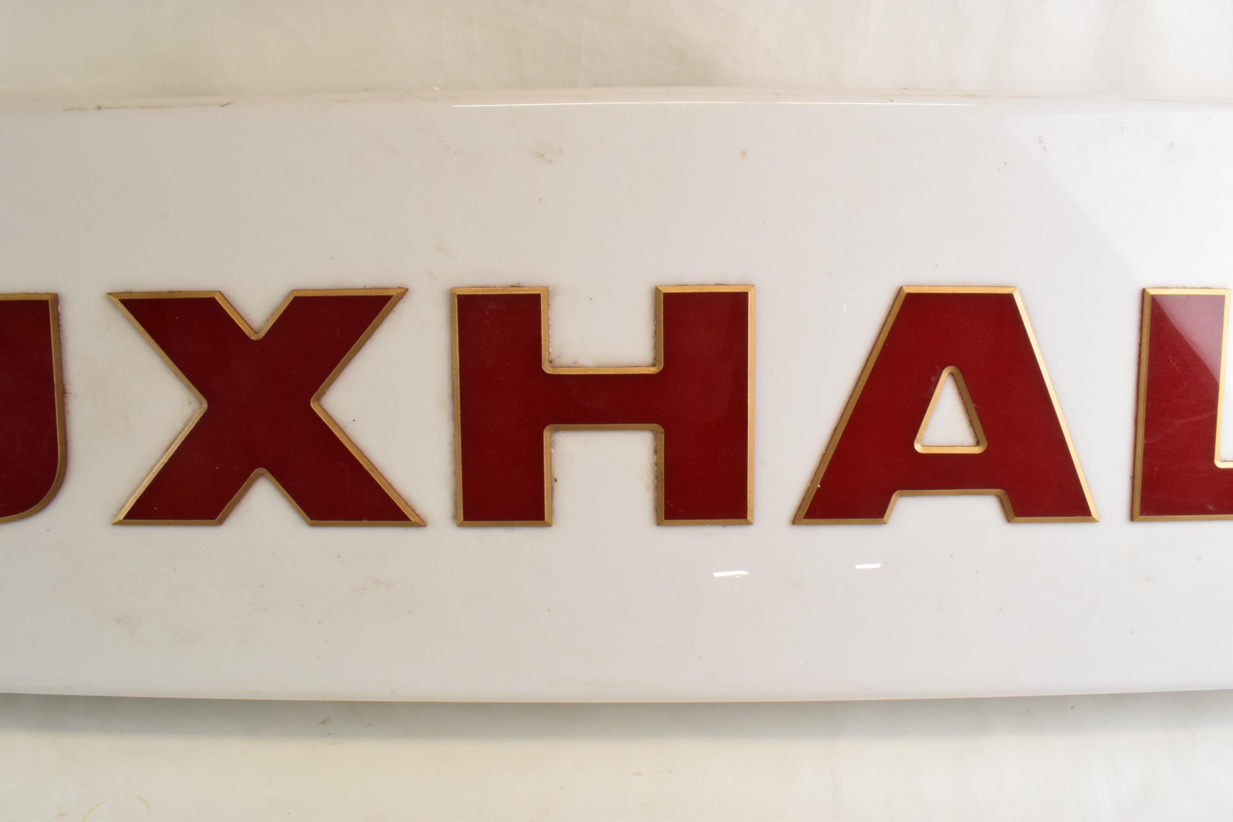 An original VAUXHALL lightbox salavaged from a UK dealership. Red lettering on white ground. Hanging - Image 4 of 7