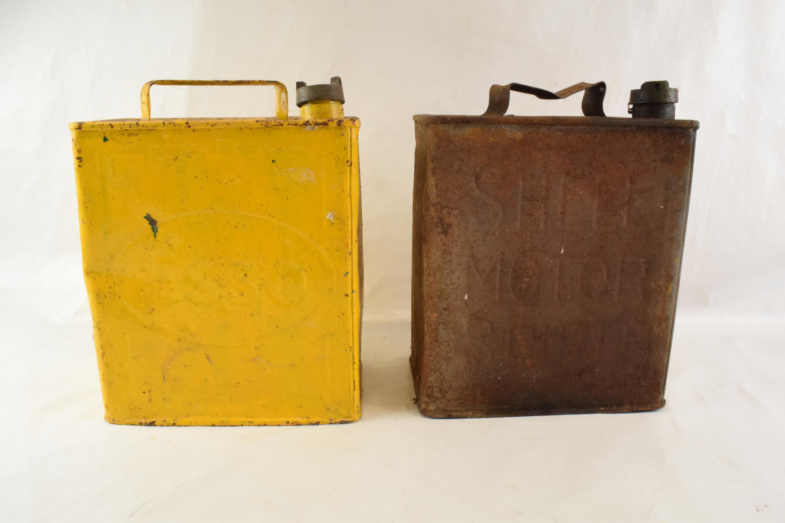 Esso and Shell two gallon fuel cans with A.A & Co. brass cap. (2) A collection of two gallon fuel - Image 5 of 5