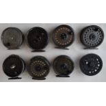A quantity of fly fishing reels including Dragonfly and Rimfly. (8) In mixed condition.