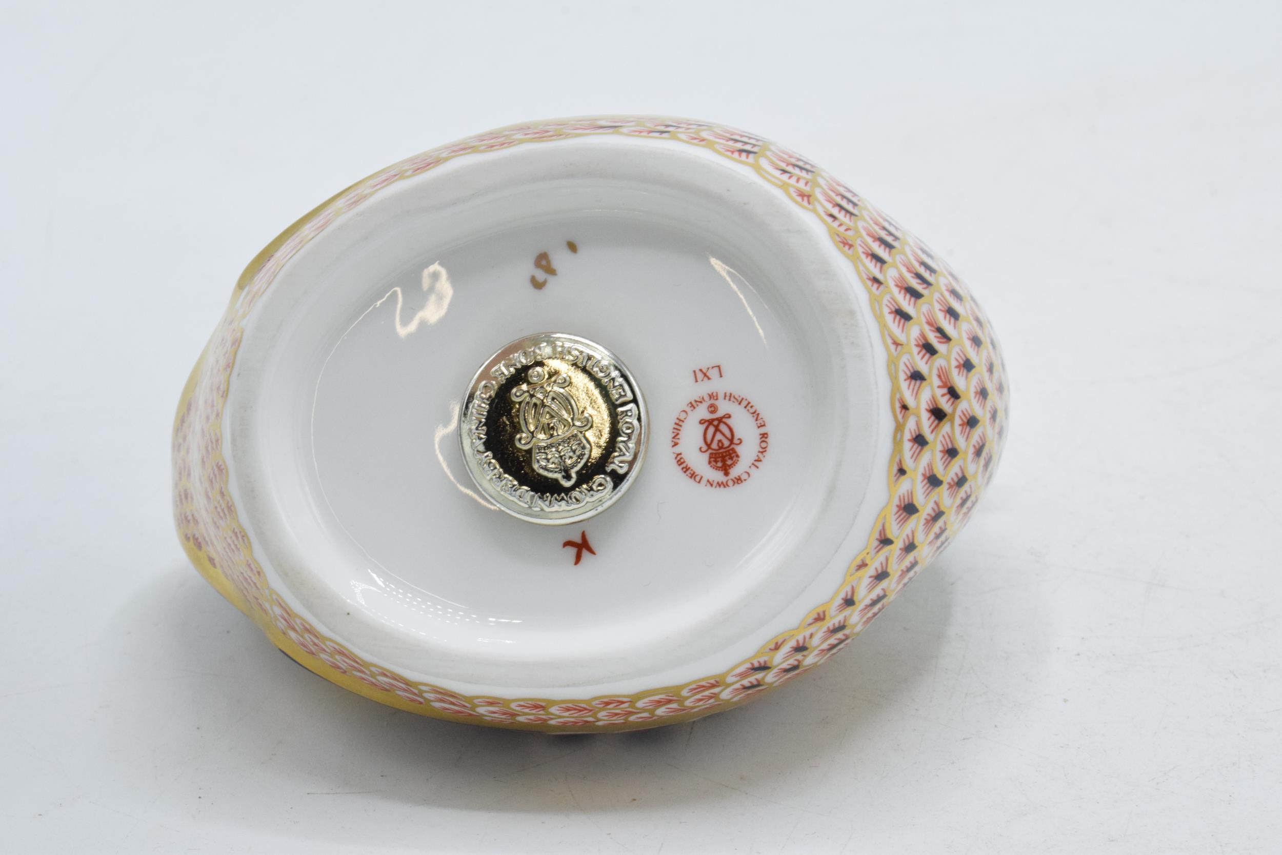 Royal Crown Derby paperweight of a hen with gold stopper, red printed marks. In good condition - Image 3 of 3