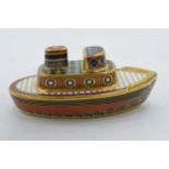 Royal Crown Derby paperweight, Tug Boat, part of the ‘Treasures of Childhood’ collection, this is