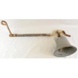 A phosphor bronze church bell complete with clanger and fitments. Extremely heavy. overall length
