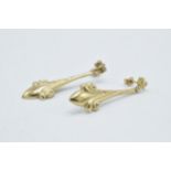 A pair of 9ct gold earrings, 1.0 grams.