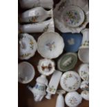 A mixed collection of ceramics to include Wedgwood Jasperware, Royal Albert Old Country Rose,