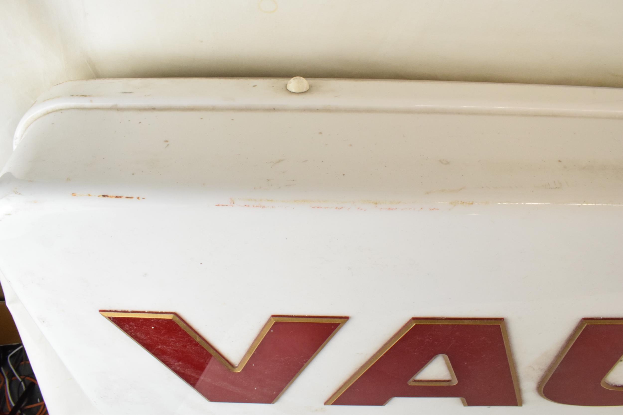 An original VAUXHALL lightbox salavaged from a UK dealership. Red lettering on white ground. Hanging - Image 6 of 7