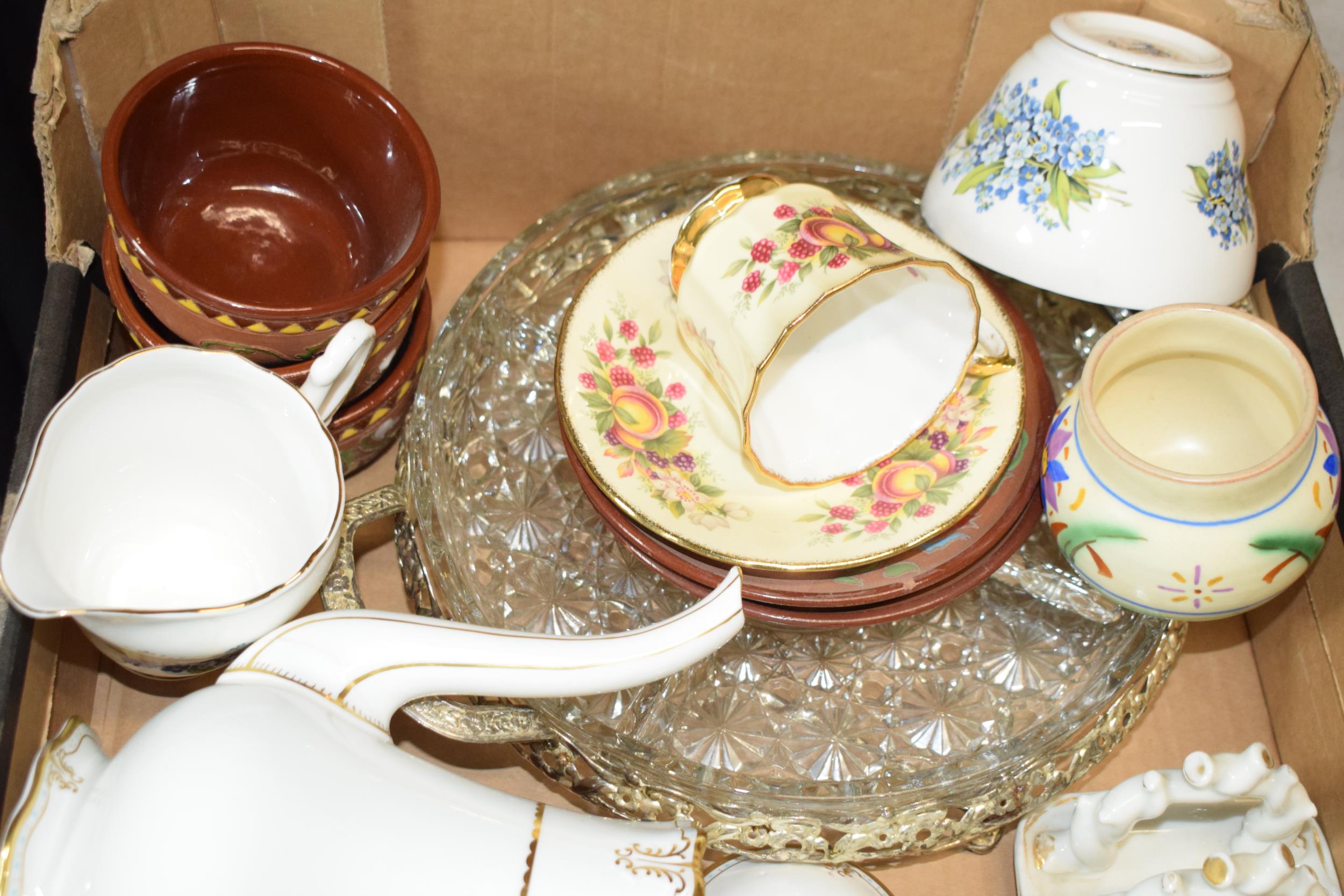 Mixed pottery to include a pair of Masons plates, a part Regency tea set, damaged Crown Derby - Image 2 of 4