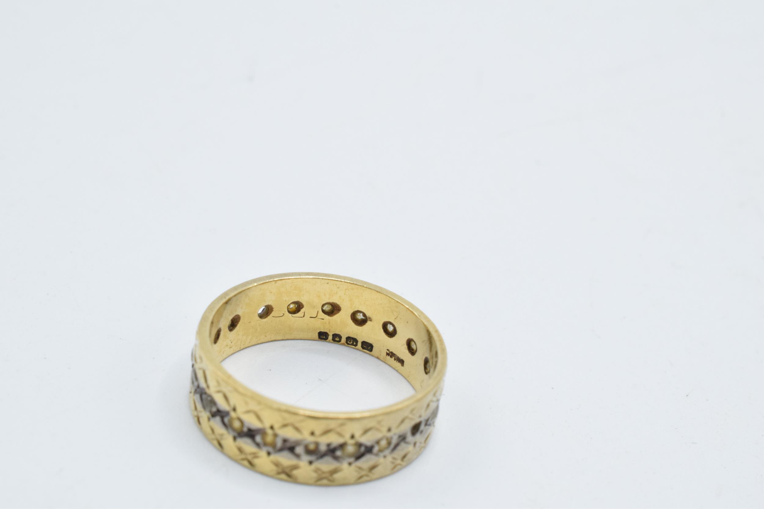 18ct gold eternity ring, 4.1 grams, size L (some stones missing). - Image 2 of 2