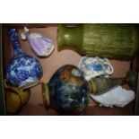 Pottery to include a large Doulton stoneware vase (af), a West German Vase, Doulton figure (af), and